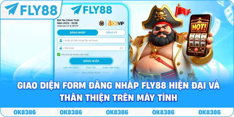 Đăng nhập FLY88 trên máy tính Giao diện form đăng nhập FLY88 trên máy tính