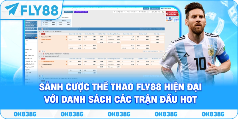 Thể thao FLY88 cá cược bóng đá và kèo live Sảnh cược thể thao FLY88 với danh sách trận đấu và bảng kèo trực tuyến