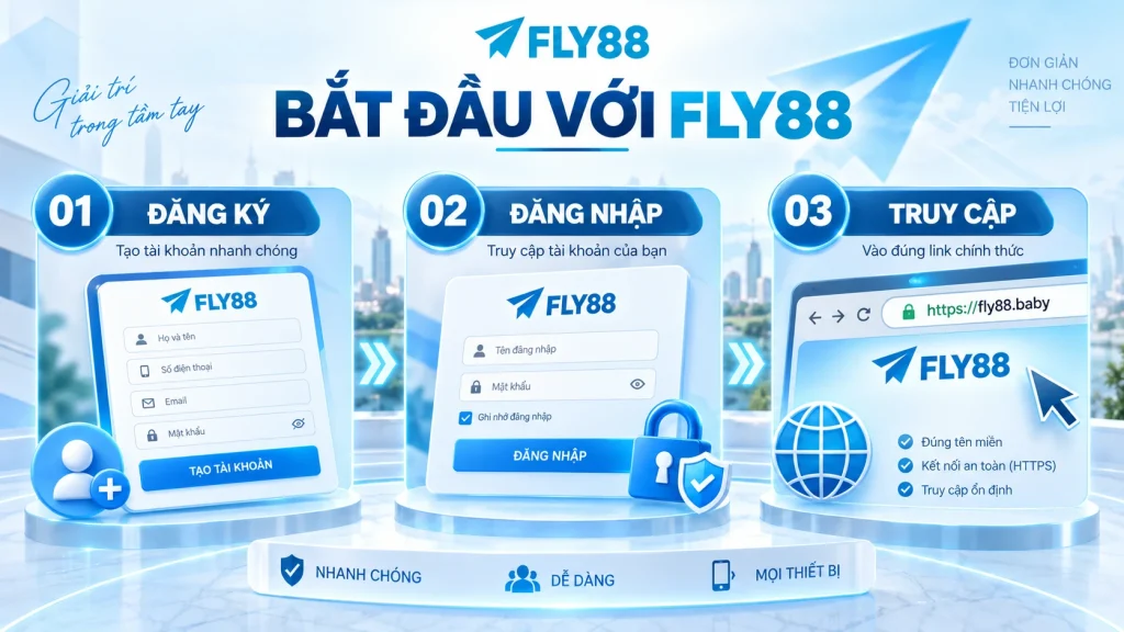 Ba bước cơ bản để đăng ký, đăng nhập và kiểm tra link truy cập FLY88
